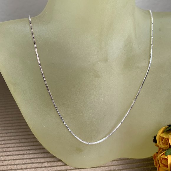 NEW 18" Real Solid Silver (not plated) Diamond Cut Snake Chain - Picture 1 of 7